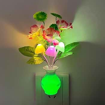 Automatic sensor Flower night lamp Color changing romantic room lamp Room decoration night lamp with flower